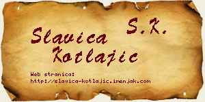 Slavica Kotlajić vizit kartica